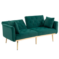 Coolmore Velvet Sofaaccent Sofa .Seat Sofa With Metal Feet Green Polyester