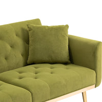 Coolmore Velvet Sofaaccent Sofa .Seat Sofa With Metal Feet Olive Polyester