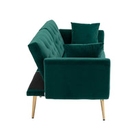 Coolmore Velvet Sofaaccent Sofa .Seat Sofa With Metal Feet Green Polyester