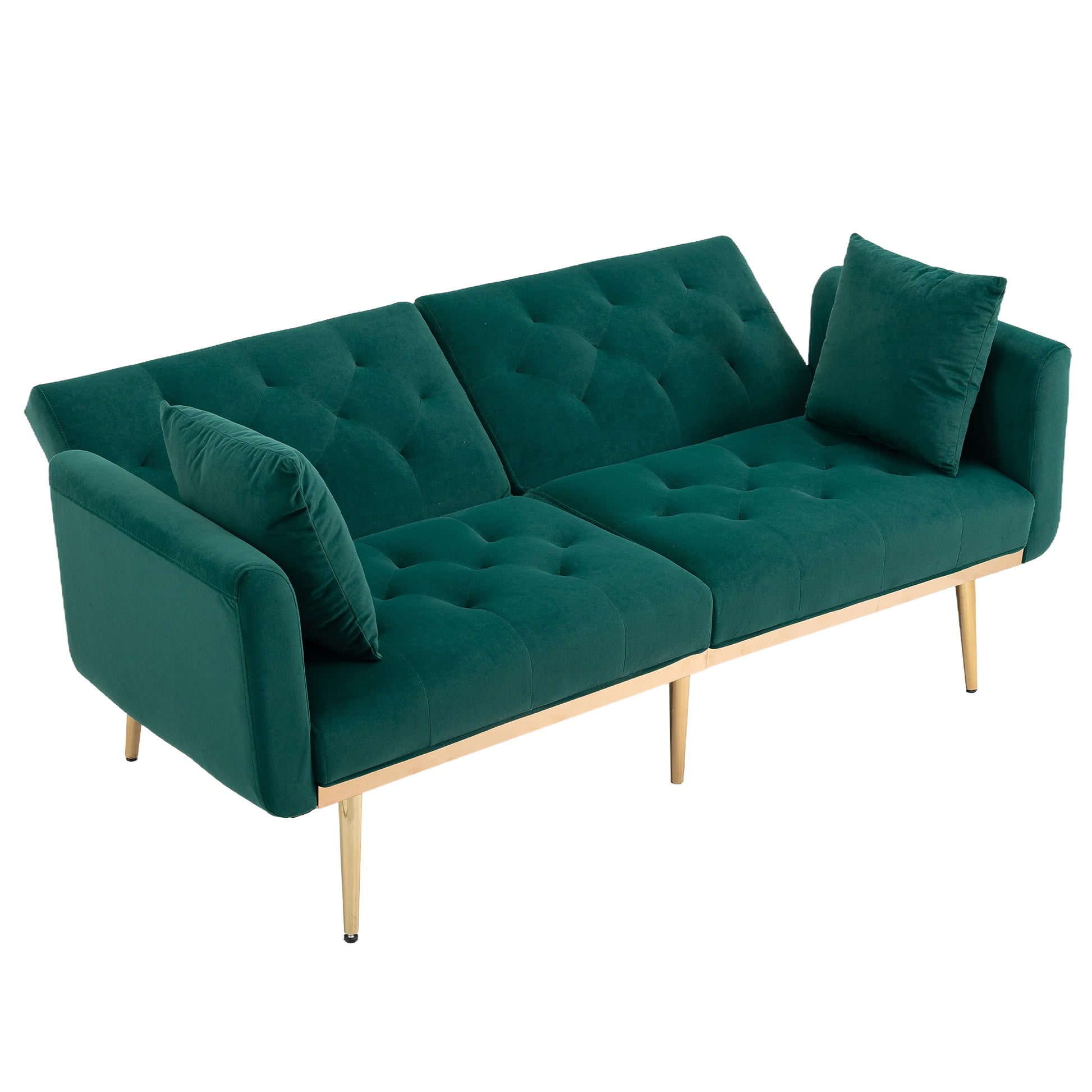 Coolmore Velvet Sofaaccent Sofa .Seat Sofa With Metal Feet Green Polyester