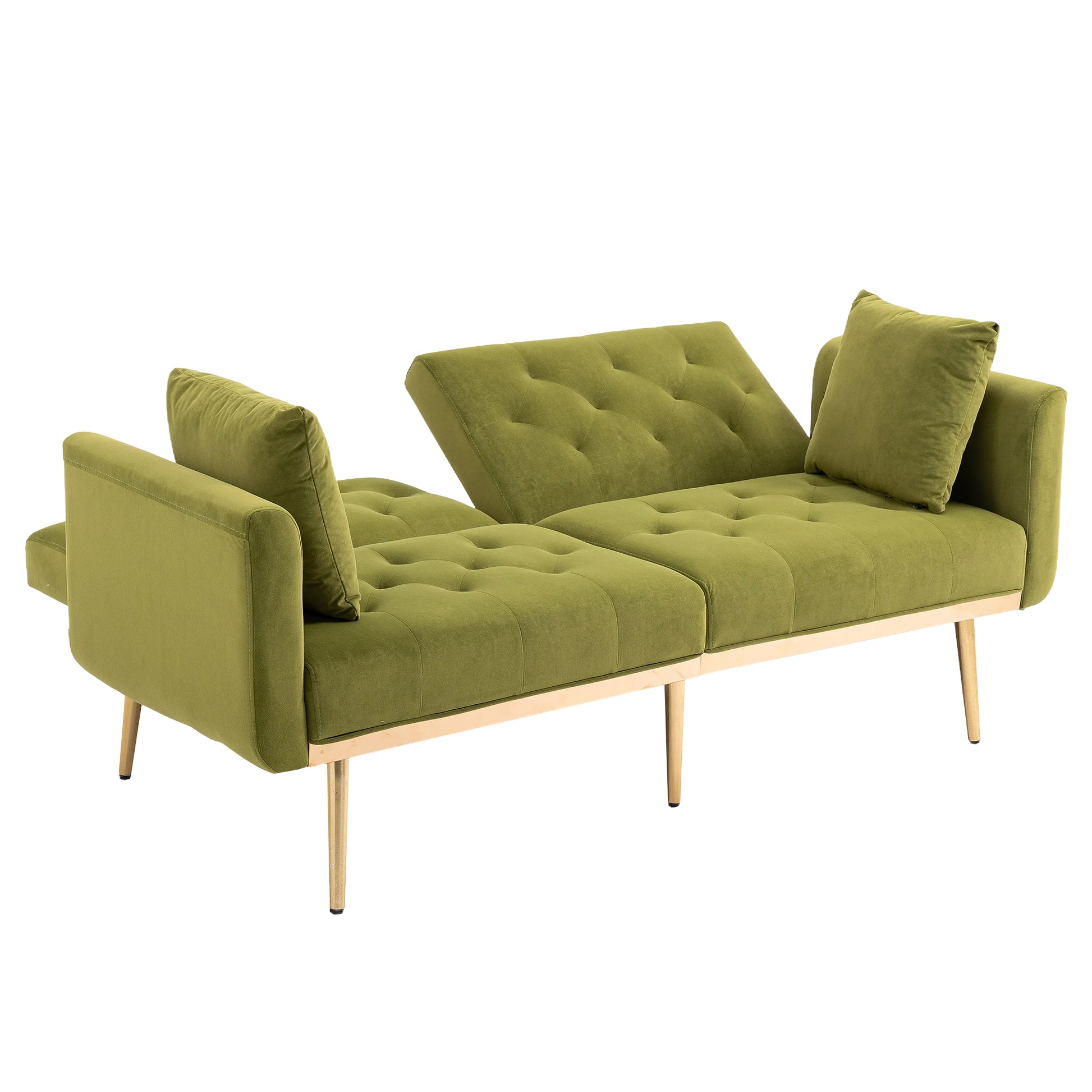 Coolmore Velvet Sofaaccent Sofa .Seat Sofa With Metal Feet Olive Polyester