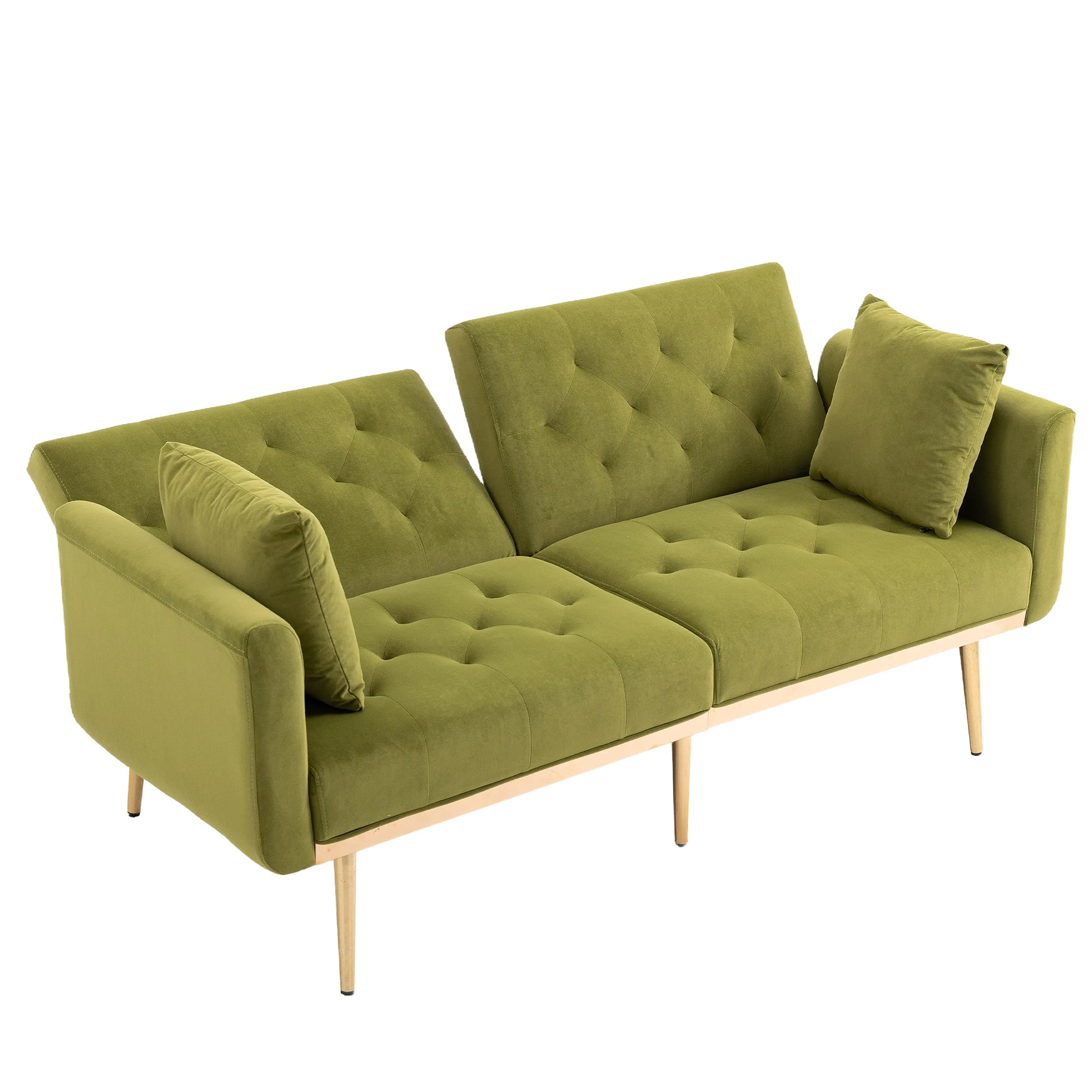 Coolmore Velvet Sofaaccent Sofa .Seat Sofa With Metal Feet Olive Polyester