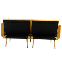 Coolmore Velvet Sofaaccent Sofa .Seat Sofa With Metal Feet Mustard Polyester