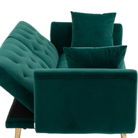 Coolmore Velvet Sofaaccent Sofa .Seat Sofa With Metal Feet Green Polyester