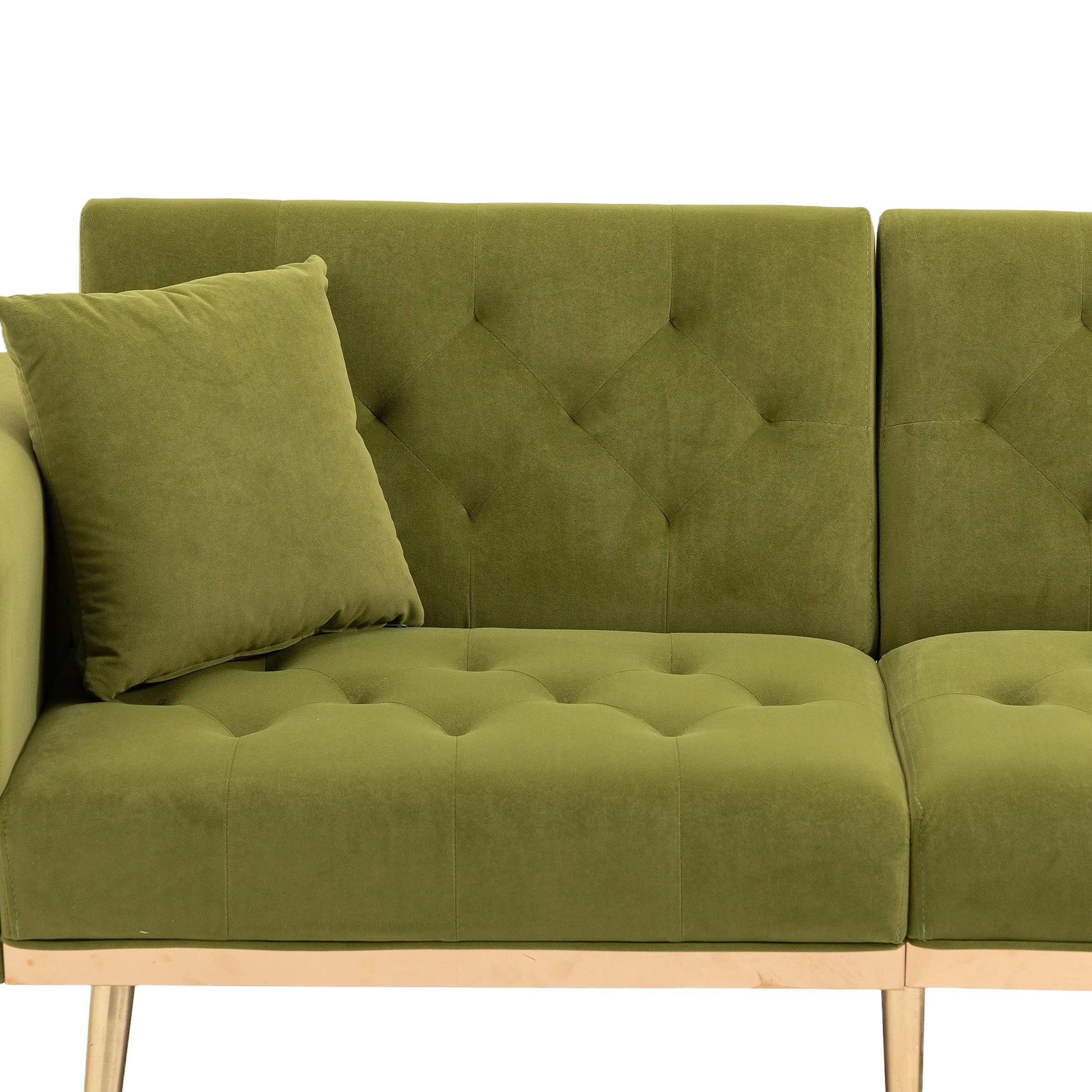 Coolmore Velvet Sofaaccent Sofa .Seat Sofa With Metal Feet Olive Polyester