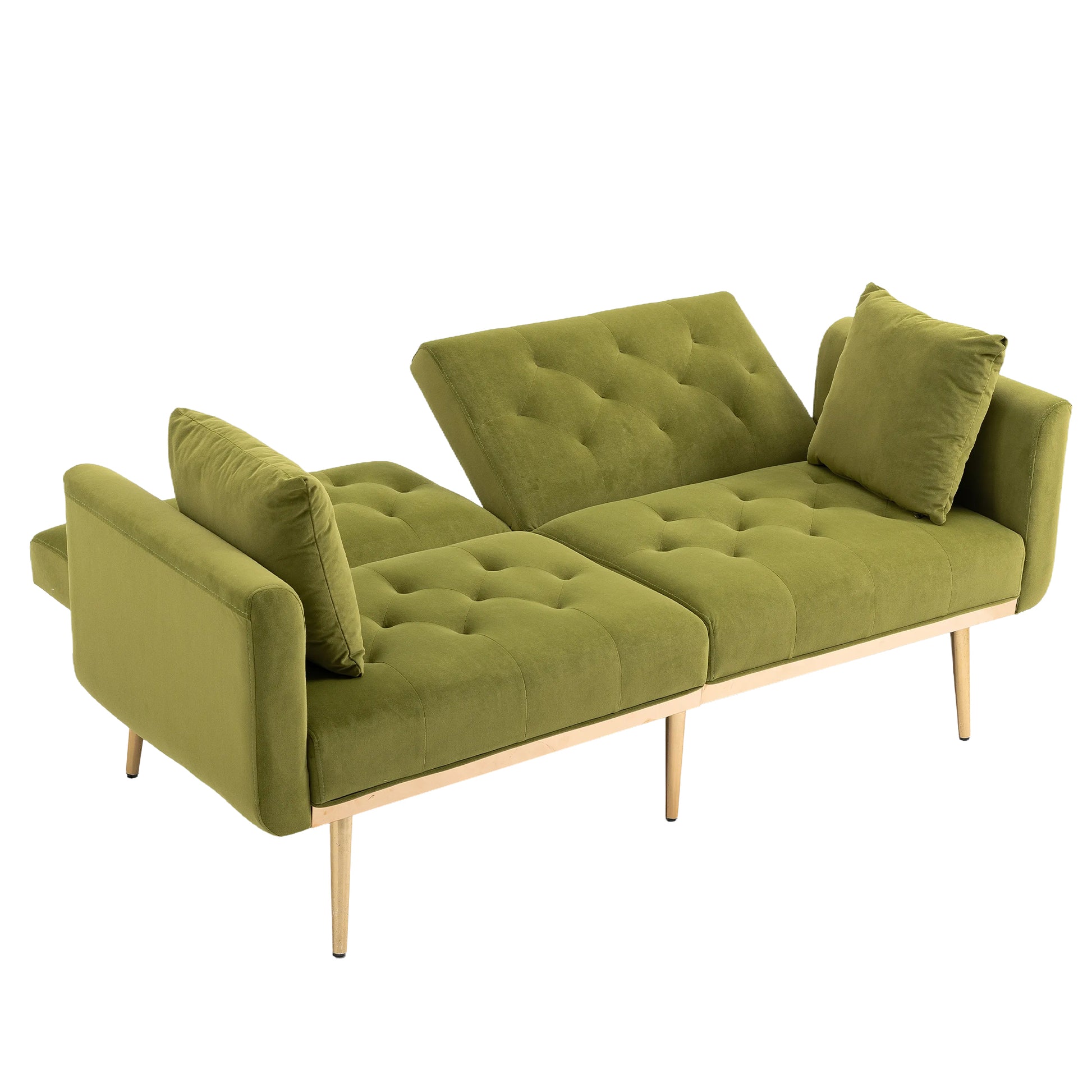 Coolmore Velvet Sofaaccent Sofa .Seat Sofa With Metal Feet Olive Polyester