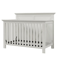 Rustic Farmhouse Style Whitewash 4 In 1 Convertible Baby Crib Converts To Toddler Bed, Daybed And Full Size Bed, White White Solid Wood Mdf