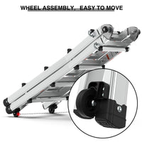 Aluminum Multi Position Ladder With Wheels, 300 Lbs Weight Rating, 17 Ft Metallic Grey Aluminium Alloy