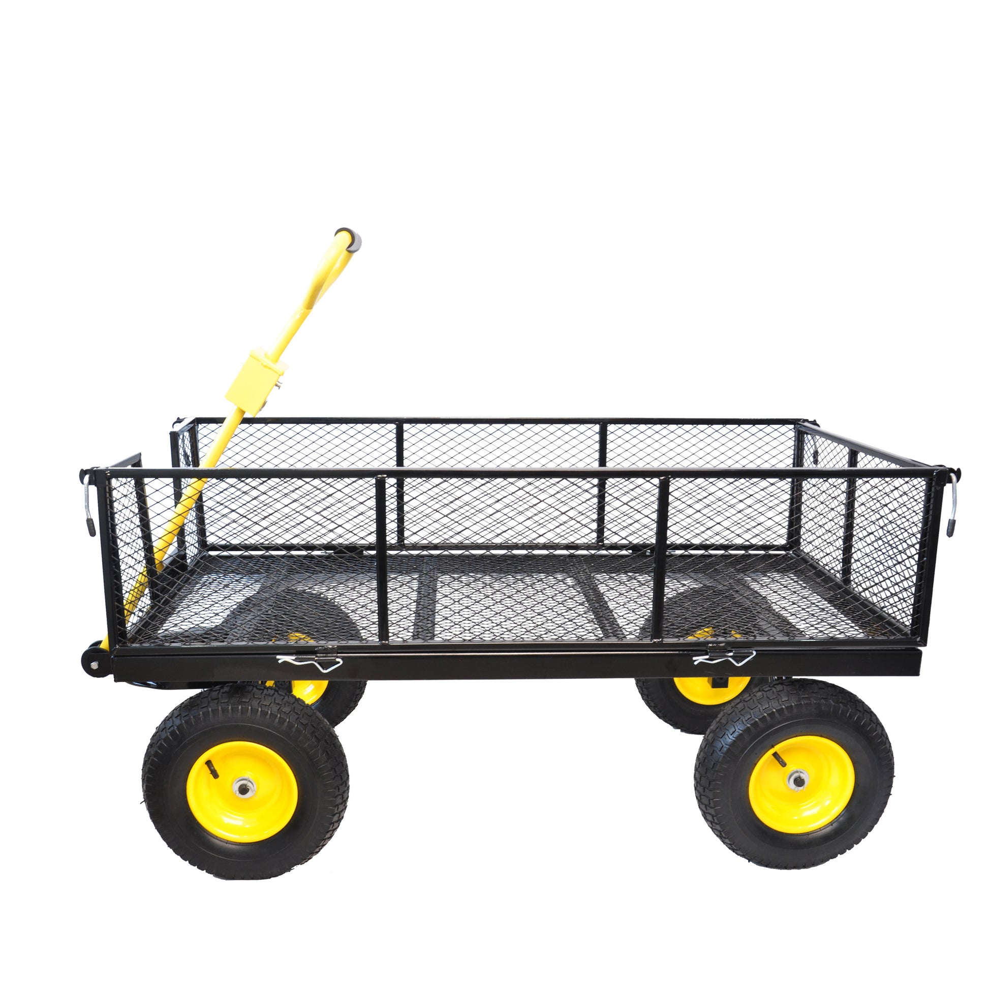 Big Wagon Cart Garden Cart Trucks Make It Easier To Transport Firewood Yellow Black Maximum Static Load Is 880 Lbs. Black Metal