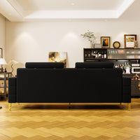 Fx P15 Bk Sofa Temu Suitable Black Velvet 2 Seat