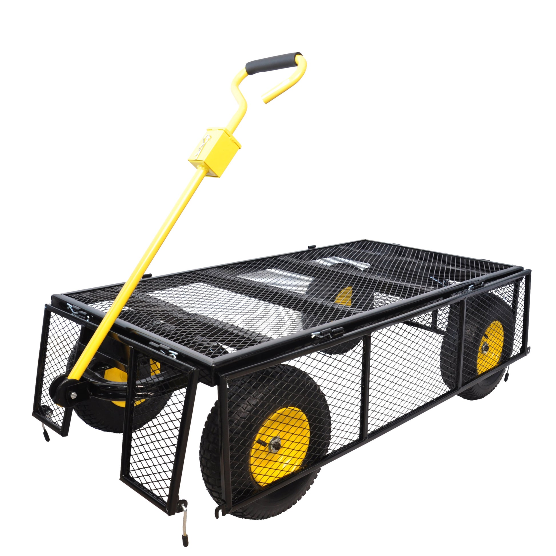 Big Wagon Cart Garden Cart Trucks Make It Easier To Transport Firewood Yellow Black Maximum Static Load Is 880 Lbs. Black Metal