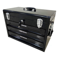 3 Drawers Tool Box With Tool Set Black Steel