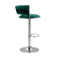 Coolmore Swivel Bar Stools Adjustable Counter Height Chairs With Footrest For Kitchen, Dining Room Emerald Velvet