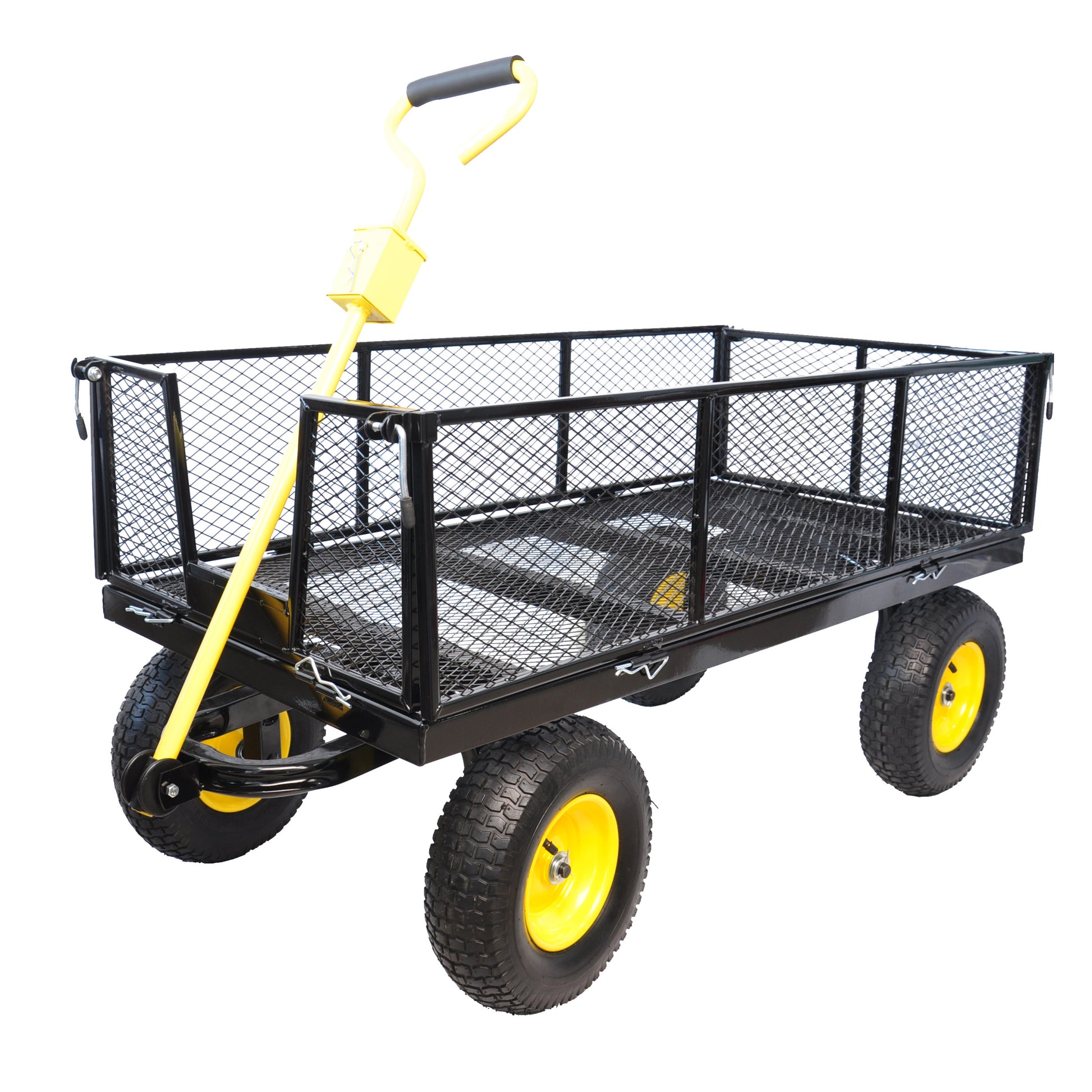 Big Wagon Cart Garden Cart Trucks Make It Easier To Transport Firewood Yellow Black Maximum Static Load Is 880 Lbs. Black Metal