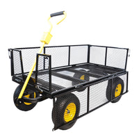 Big Wagon Cart Garden Cart Trucks Make It Easier To Transport Firewood Yellow Black Maximum Static Load Is 880 Lbs. Black Metal