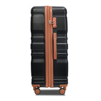 Luggage Sets Model Expandable Abs Hardshell 3Pcs Clearance Luggage Hardside Lightweight Durable Suitcase Sets Spinner Wheels Suitcase With Tsa Lock 20''24''28'' Black And Brown Black Brown Abs