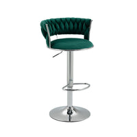 Coolmore Swivel Bar Stools Adjustable Counter Height Chairs With Footrest For Kitchen, Dining Room Emerald Velvet