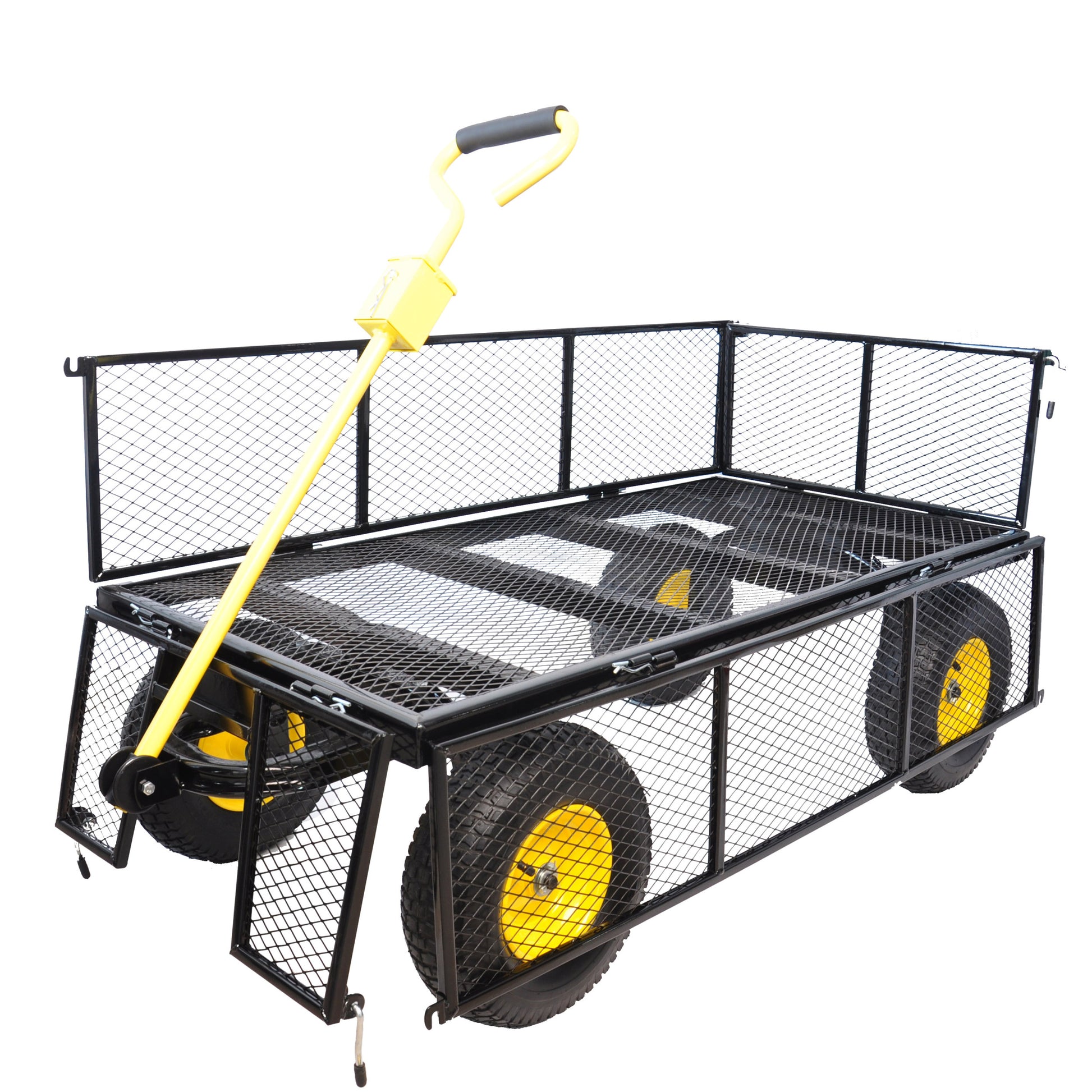 Big Wagon Cart Garden Cart Trucks Make It Easier To Transport Firewood Yellow Black Maximum Static Load Is 880 Lbs. Black Metal