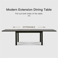 Large Extendable Patio Dining Table, Aluminum Metal Indoor Outdoor 53" 106" Adjustable For 6 8 Person Rectangular Table For Porch Backyard Balcony Garden Dark Brown,1 Table Dark Brown Aluminium