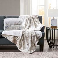Oversized Faux Fur Throw Blush Polyester