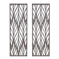 Grey Laser Cut Wood 2 Piece Panel Wall Decor Set Reclaimed Grey Mdf