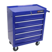 5 Drawers Multifunctional Tool Cart With Wheels Blue Blue Steel