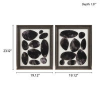 Geo Uv Printed Shadowbox 2 Piece Wall Art Set Black Mdf