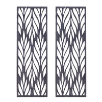Grey Laser Cut Wood 2 Piece Panel Wall Decor Set Reclaimed Grey Mdf