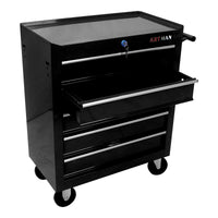 5 Drawers Multifunctional Tool Cart With Wheels Black Black Metal