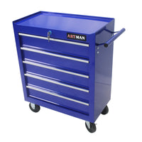 5 Drawers Multifunctional Tool Cart With Wheels Blue Blue Steel