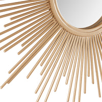 Sunburst Wall Decor Mirror 29.5"D Gold Mdf