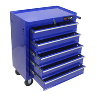 5 Drawers Multifunctional Tool Cart With Wheels Blue Blue Steel