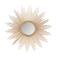 Sunburst Wall Decor Mirror 29.5"D Gold Mdf