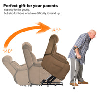 Lift Chair Recliner For Elderly Power Remote Control Recliner Sofa Relax Soft Chair Anti Skid Australia Cashmere Fabric Furniture Living Room Brown Light Brown Wood Primary Living Space Heavy Duty