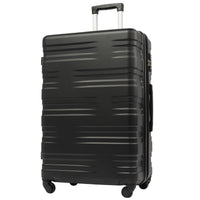 Luggage With Tsa Lock Spinner Wheels Hardside Expandable Luggage Travel Suitcase Check In Luggage Abs 28" Black Abs