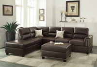 3 Pc Sectional In Espresso Espresso Leather