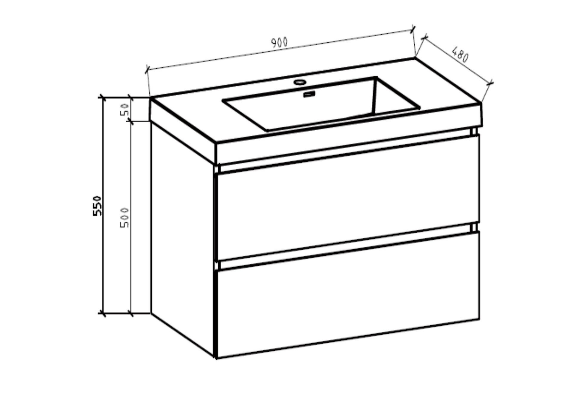 36'' Wall Mounted Bathroom Vanity In Natural Wood Natural Wood Melamine