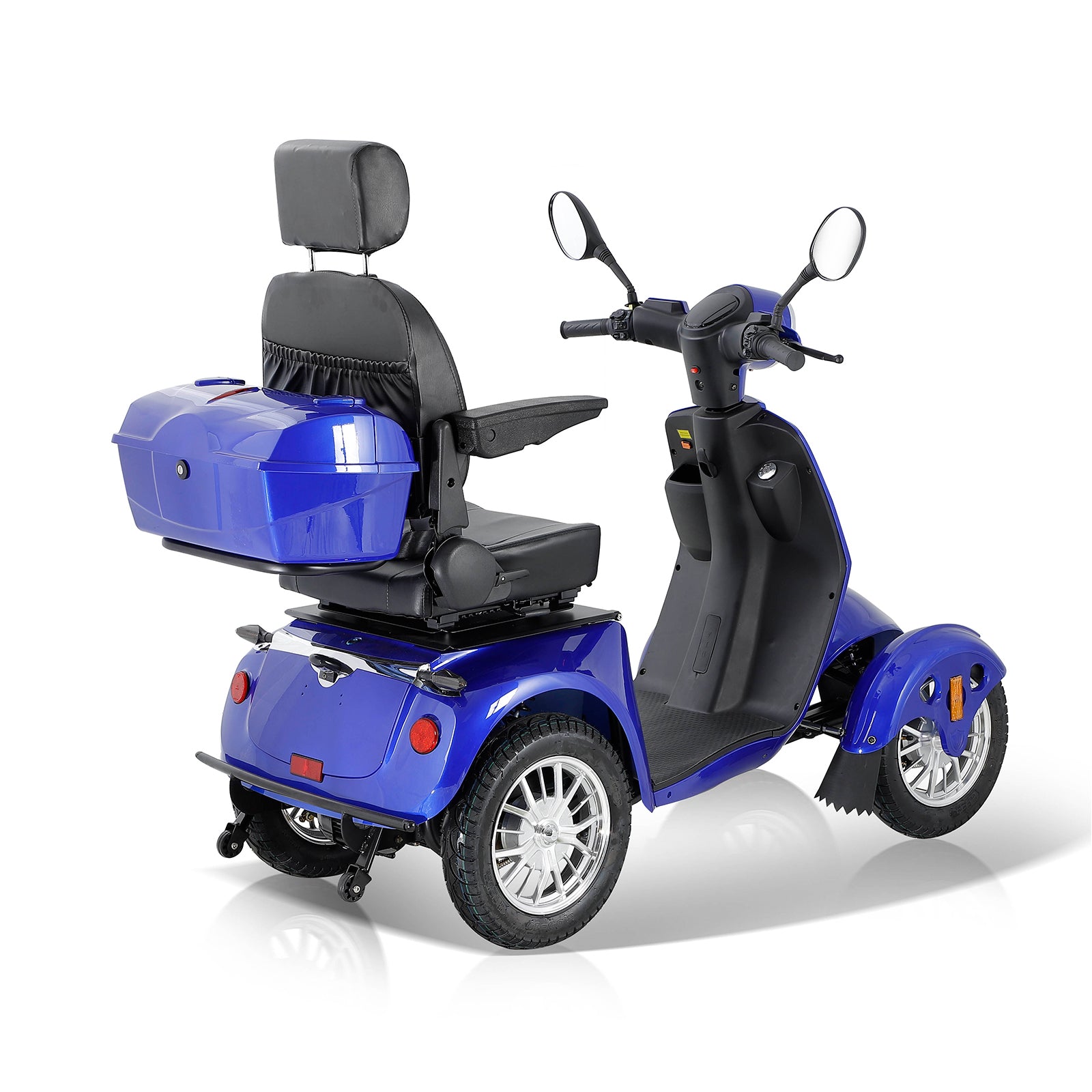 Fastest Mobility Scooter With Four Wheels For Adults & Seniors, Blue 800W Black Abs Pc