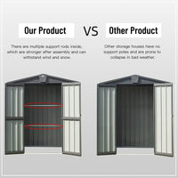 Outdoor Storage Shed 5.7X3 Ft,Metal Outside Sheds&Outdoor Storage Galvanized Steel,Tool Shed With Lockable Double Door For Patio,Backyard,Garden,Lawn 5.7X3Ft, Black Black Metal