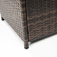 28Inch Wicker Square Fire Pit Table Black Brown Rattan