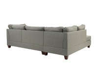 3 Pc Sectional In Gray Gray Fabric