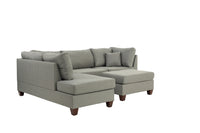 3 Pc Sectional In Gray Gray Fabric