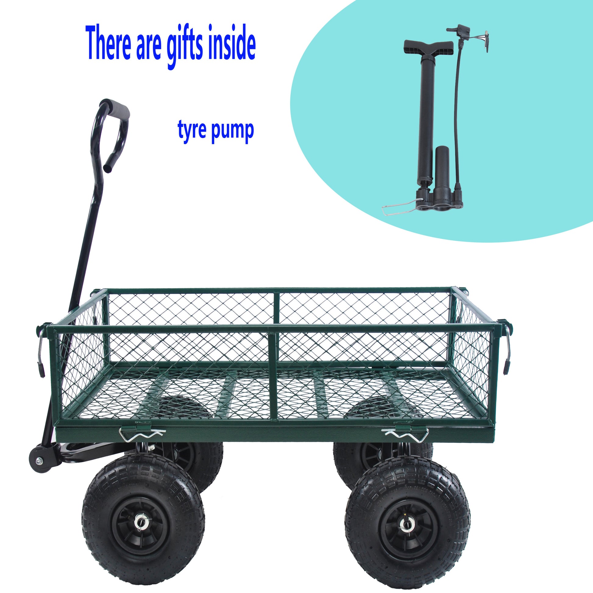 Wagon Cart Garden Cart Trucks Make It Easier To Transport Firewood Green Green Metal