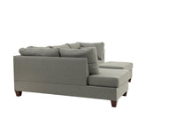 3 Pc Sectional In Gray Gray Fabric