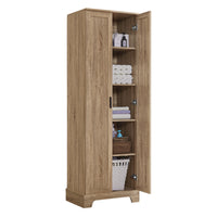 Storage Cabinet With Two Doors For Bathroom, Office, Adjustable Shelf, Mdf Board, Brown Brown Mdf