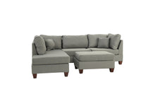 3 Pc Sectional In Gray Gray Fabric