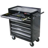 7 Drawers Multifunctional Tool Cart With Wheels Black Black Steel