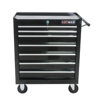 7 Drawers Multifunctional Tool Cart With Wheels Black Black Steel