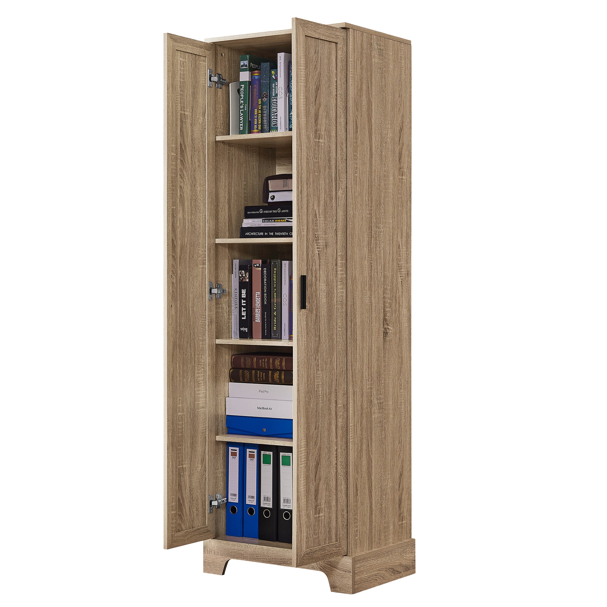 Storage Cabinet With Two Doors For Bathroom, Office, Adjustable Shelf, Mdf Board, Brown Brown Mdf