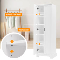 Storage Cabinet With Two Doors For Bathroom, Office, Adjustable Shelf, Mdf Board, White White Mdf